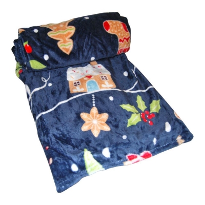 Xριστουγεννιάτικη κουβέρτα fleece, μπλε διπλή 200x230εκ. Xριστουγεννιάτικη κουβέρτα fleece, μπλε διπλή 200x230εκ.