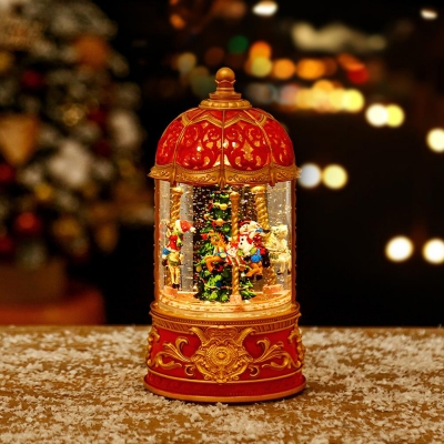 Χριστουγεννιάτικo φωτιζόμενο φανάρι-καρουζέλ  με χιόνι και μουσική, Υ20x8x8εκ. Χριστουγεννιάτικo φωτιζόμενο φανάρι-καρουζέλ  με χιόνι και μουσική, Υ20x8x8εκ.
