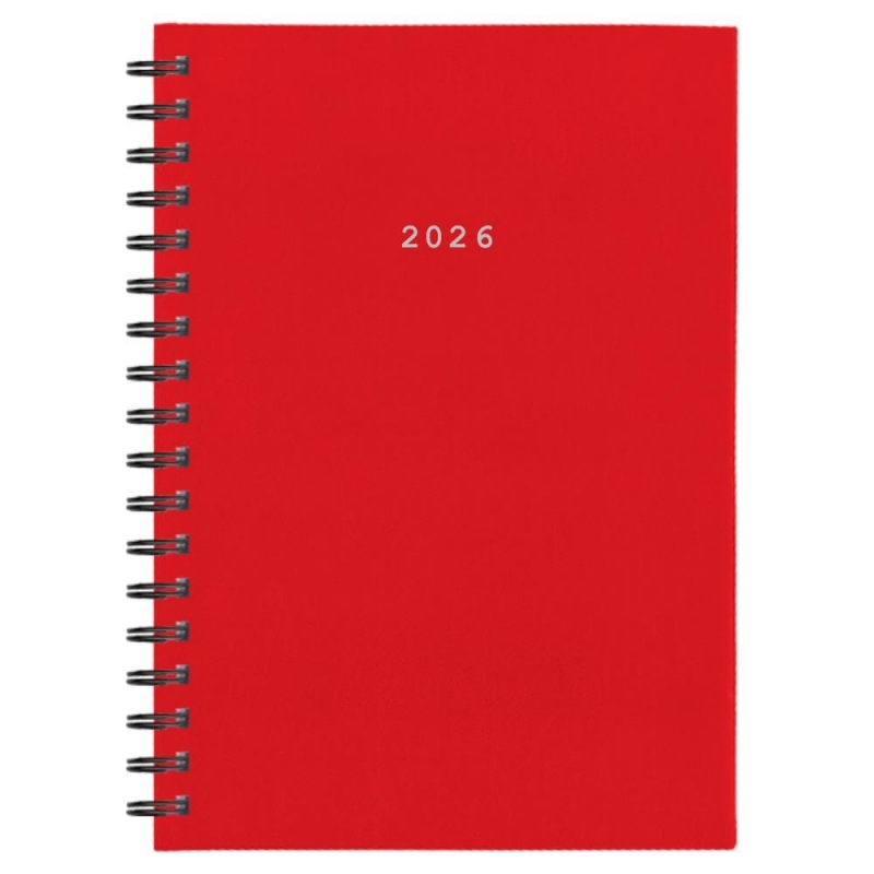 Next ημερολόγιο 2026 basic ημερήσιο σπιράλ κόκκινο 14x21εκ.