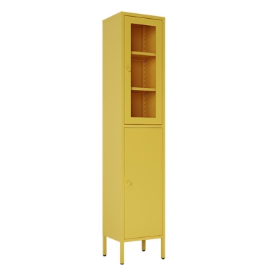 Ντουλάπι μεταλλικό Nextdeco με 2 πόρτες κίτρινο Υ180x35x30εκ.