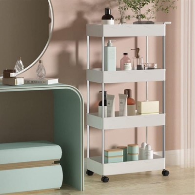 Τρόλεϊ 4 θέσεων πλαστικό λευκό Υ86x40x22εκ. Τρόλεϊ 4 θέσεων πλαστικό λευκό Υ86x40x22εκ.