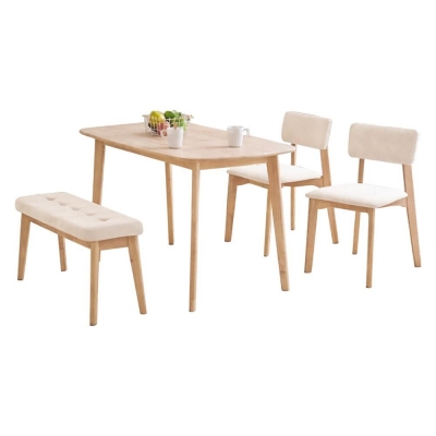Παγκάκι Nextdeco Natural μασίφ ξύλο λευκό μαξιλάρι Υ45,5×85×31,5εκ.