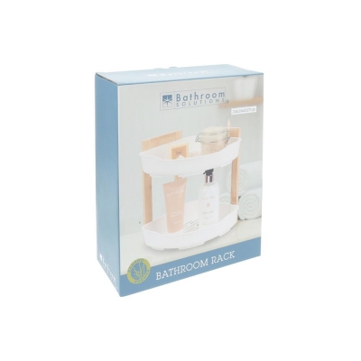 Ραφιέρα μπάνιου γωνιακή bamboo 2 ράφια Υ27x23x23εκ.