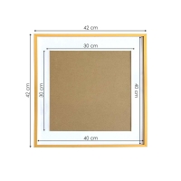 Κορνίζα τοίχου μεταλλική χρυσή με ακρυλικό τζάμι 40x40εκ.