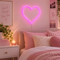 Φωτιζόμενος καθρέφτης LED Neon καρδιά 33x28εκ. Φωτιζόμενος καθρέφτης LED Neon καρδιά 33x28εκ.