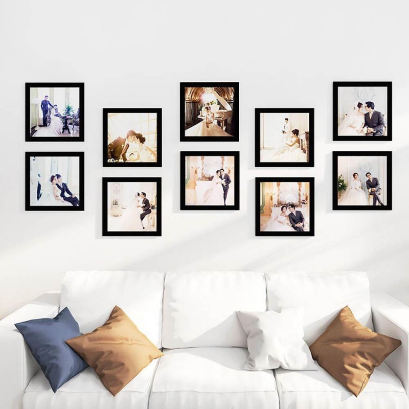 Κορνίζα τοίχου ξύλινη μαύρη με ακρυλικό τζάμι 30x30εκ.