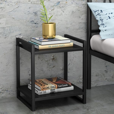 Κομοδίνο τραπέζι μεταλλικό Nextdeco 2 επιπέδων μαύρο Υ50x40x35εκ Κομοδίνο τραπέζι μεταλλικό Nextdeco 2 επιπέδων μαύρο Υ50x40x35εκ