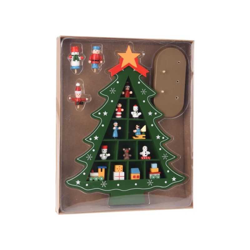 Χριστουγεννιάτικο δέντρο με κρεμαστά διακοσμητικά ξύλινο Υ30,5x23x6εκ. Χριστουγεννιάτικο δέντρο με κρεμαστά διακοσμητικά ξύλινο Υ30,5x23x6εκ.