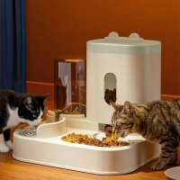 Ταΐστρα - ποτίστρα κατοικιδίων γκρι Υ27×27×23εκ.