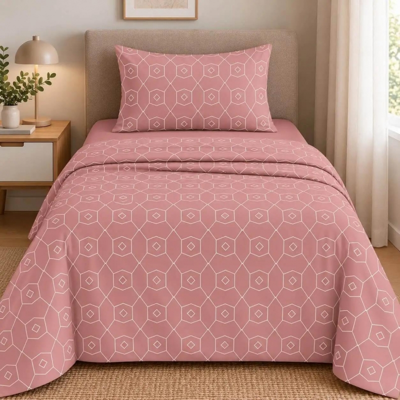 Σετ σεντόνια μονά Giulia dusty rose από 100% βαμβάκι 175x260εκ. Σετ σεντόνια μονά Giulia dusty rose από 100% βαμβάκι 175x260εκ.