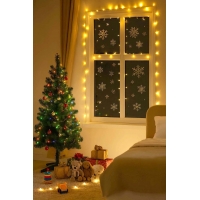 Χριστουγεννιάτικα αυτοκόλλητα παραθύρου Χιονονιφάδες χρυσά 30x42εκ. Χριστουγεννιάτικα αυτοκόλλητα παραθύρου Χιονονιφάδες χρυσά 30x42εκ.