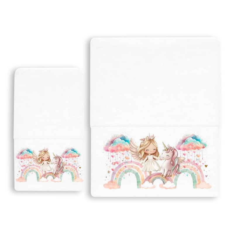 Σετ παιδικές πετσέτες Unicorn Fly 100% βαμβάκι πεννιε 480gsm