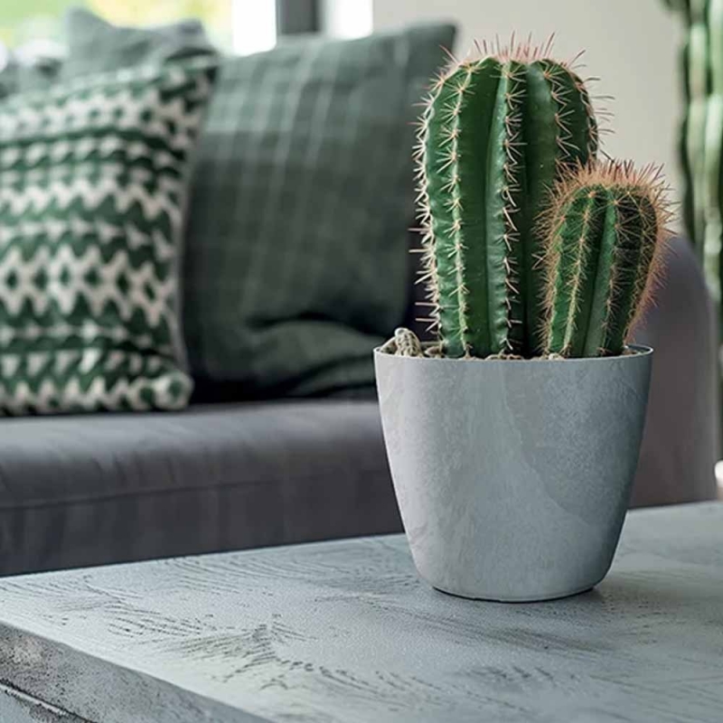 Γλάστρα - κασπώ Beton effect γκρι Y14,5xΦ15,8εκ.