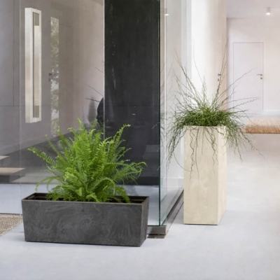 Ζαρντινιέρα betton ανθρακί Y24,6x77x23,5εκ.