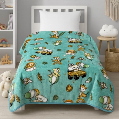 Κουβέρτα παιδική happy zoo βελουτέ από 100% polyester 150x220εκ. Κουβέρτα παιδική happy zoo βελουτέ από 100% polyester 150x220εκ.