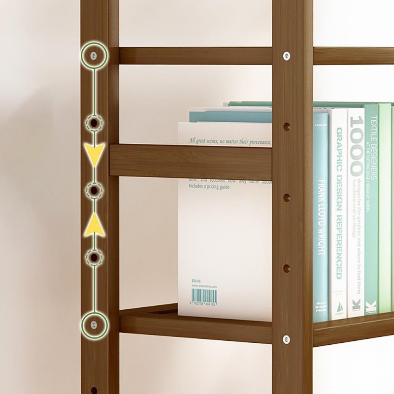 Βιβλιοθήκη Nextdeco από μπαμπού 5 επιπέδων Υ128x68x25εκ.