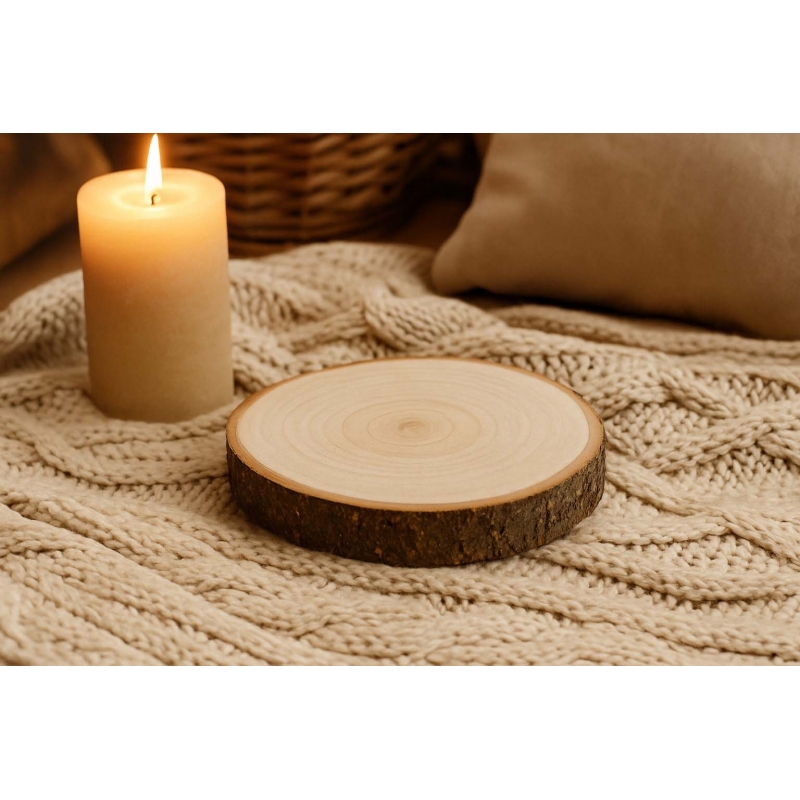 Ξύλινες φέτες με φλοιό σετ 4 τεμαχίων Ø14–20εκ.