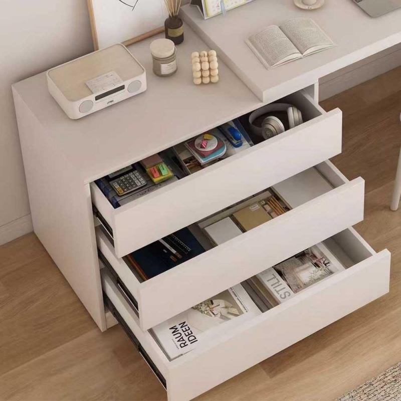 Συρταριέρα 3 συρταριών Nextdeco MDF λευκή Υ67×80×40εκ.