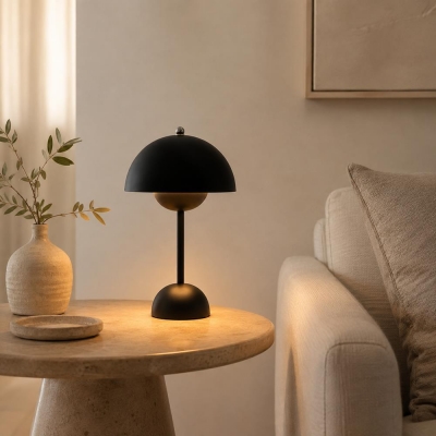 Φωτιστικό επιτραπέζιο Nextdeco LED μεταλλικό και ακρυλικό μαύρο αφής Φ18xΥ31εκ.