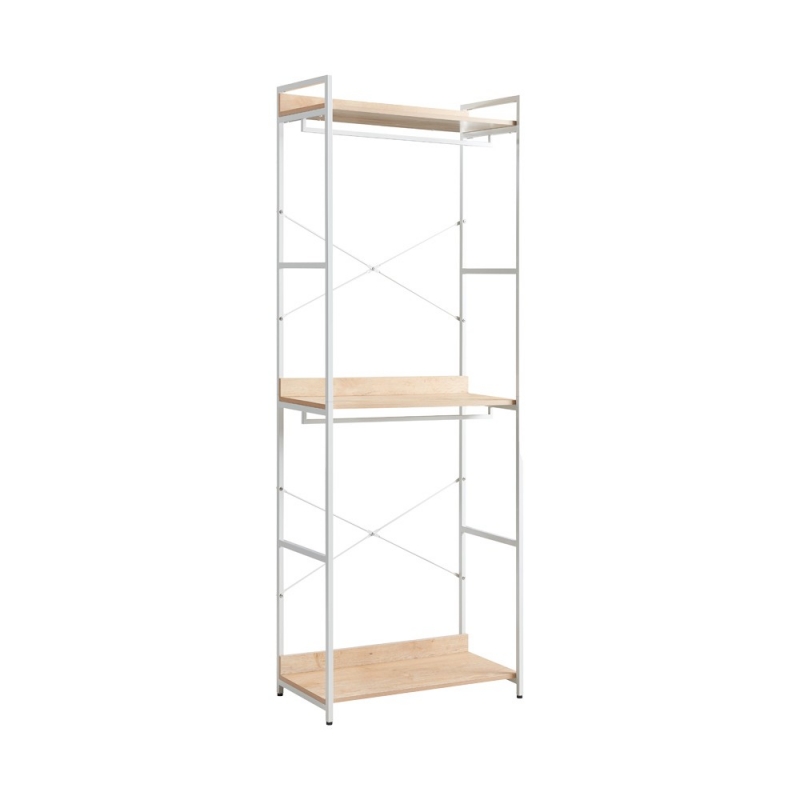 Κρεμάστρα ράγα οργάνωσης ρούχων Nextdeco λευκή - δρυς Υ200x60x40εκ. Κρεμάστρα ράγα οργάνωσης ρούχων Nextdeco λευκή - δρυς Υ200x60x40εκ.