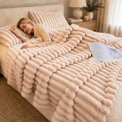 Κουβέρτα faux fur λευκή 150x200εκ. Κουβέρτα faux fur λευκή 150x200εκ.