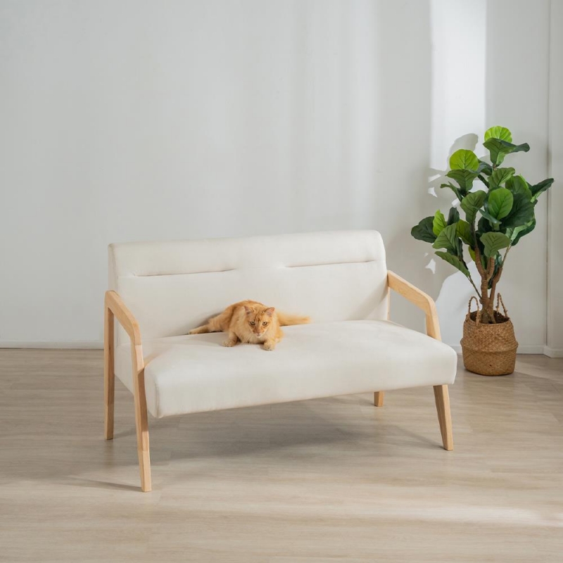 Καναπές διθέσιος Nextdeco Natural μασίφ ξύλο λευκός Υ78,5x127,6x72,5εκ. Καναπές διθέσιος Nextdeco Natural μασίφ ξύλο λευκός Υ78,5x127,6x72,5εκ.