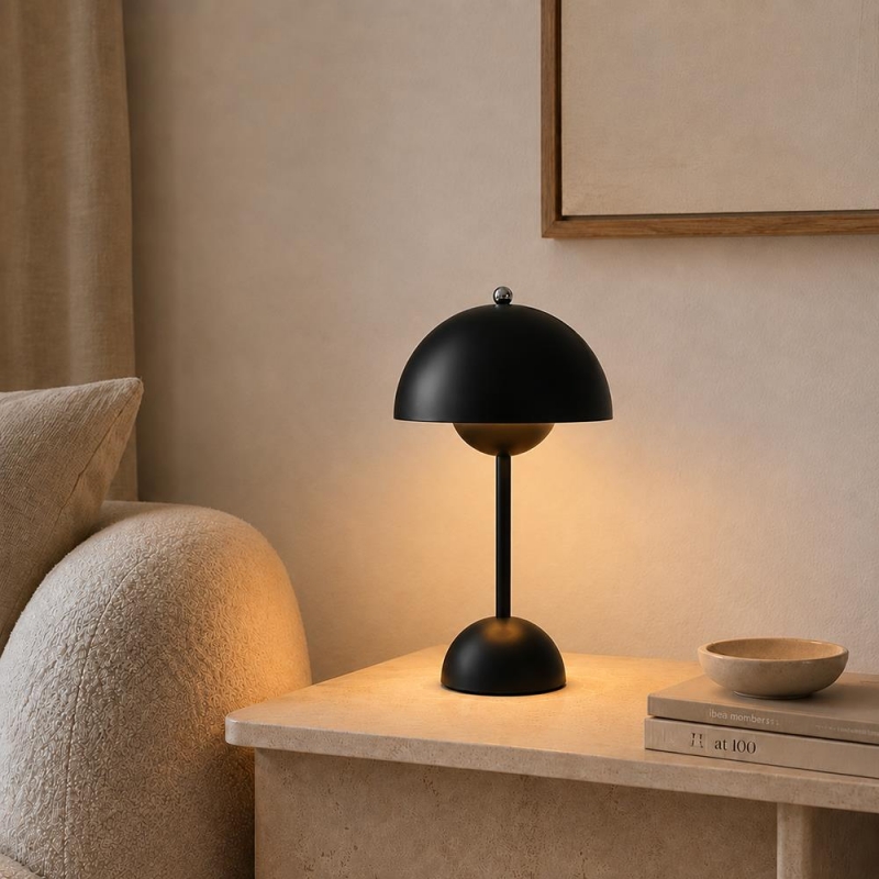 Φωτιστικό επιτραπέζιο Nextdeco LED μεταλλικό και ακρυλικό μαύρο αφής Φ18xΥ31εκ. Φωτιστικό επιτραπέζιο Nextdeco LED μεταλλικό και ακρυλικό μαύρο αφής Φ18xΥ31εκ.