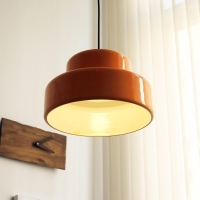 Φωτιστικό οροφής κρεμαστό Nextdeco μεταλλικό πορτοκαλί Φ34xΥ21εκ.