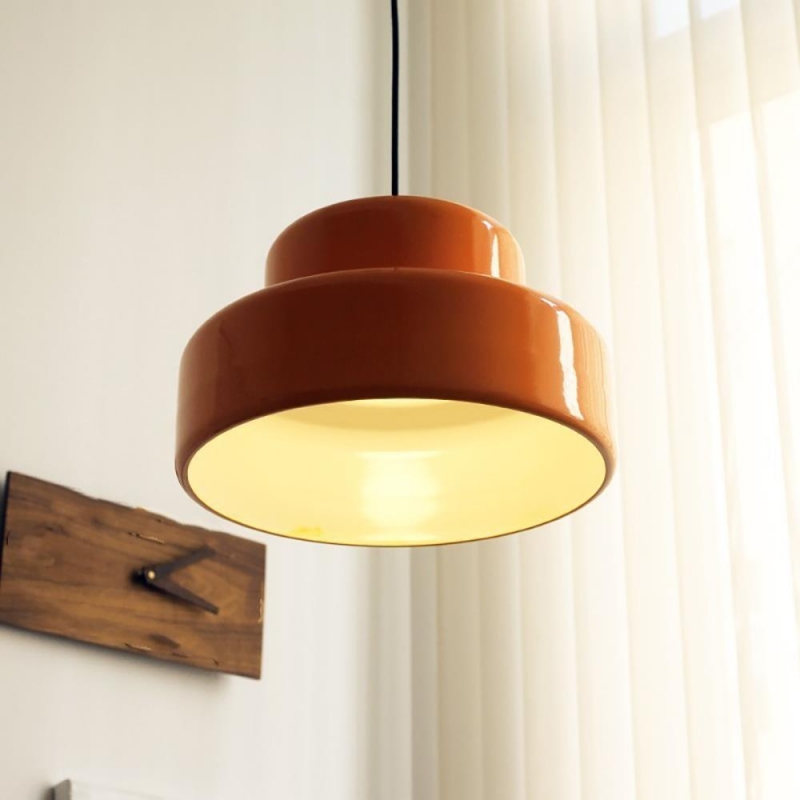 Φωτιστικό οροφής κρεμαστό Nextdeco μεταλλικό πορτοκαλί Φ34xΥ21εκ.
