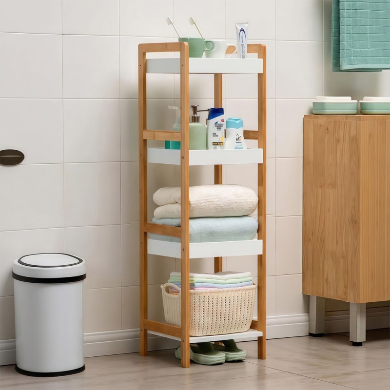 Ραφιέρα 4 επιπέδων Nextdeco μπαμπού Υ98x35x30εκ