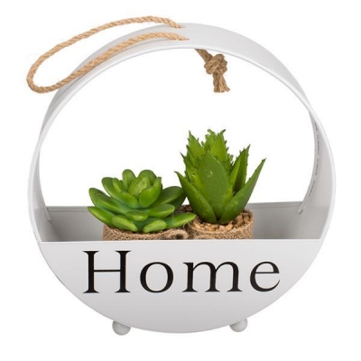 Κασπώ μεταλλικό στρογγυλό HOME λευκό 21,8x8,2x22,4εκ. Κασπώ μεταλλικό στρογγυλό HOME λευκό 21,8x8,2x22,4εκ.