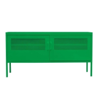 Έπιπλο τηλεόρασης μεταλλικό Nextdeco με ανοιγόμενες πόρτες πράσινο Υ60x118x40εκ.