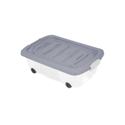 Κουτί αποθήκευσης γκρι με ρόδες Υ17,5x60x38εκ.