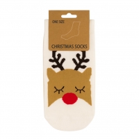Κάλτσες Χριστουγεννιάτικες Τάρανδος με κλειστά μάτια Κάλτσες Χριστουγεννιάτικες Τάρανδος με κλειστά μάτια