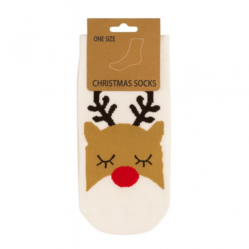 Κάλτσες Χριστουγεννιάτικες Τάρανδος με κλειστά μάτια Κάλτσες Χριστουγεννιάτικες Τάρανδος με κλειστά μάτια