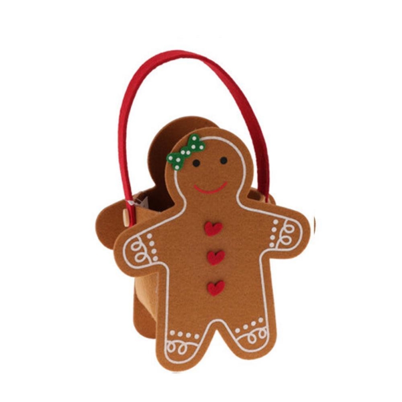 Καλαθάκι τσόχινο gingerbread Υ20x16,5x8,5εκ. Σχέδιο 3 Καλαθάκι τσόχινο gingerbread Υ20x16,5x8,5εκ. Σχέδιο 3