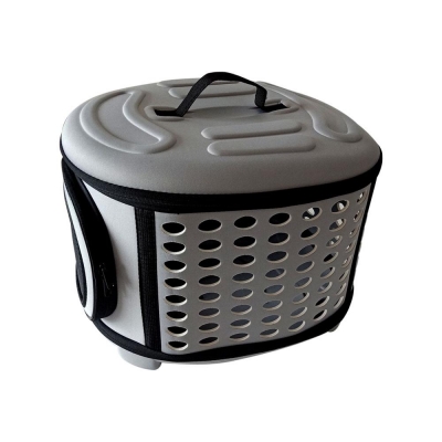 Τσάντα μεταφοράς κατοικιδίων με τρύπες γκρι Υ32×43×38εκ.