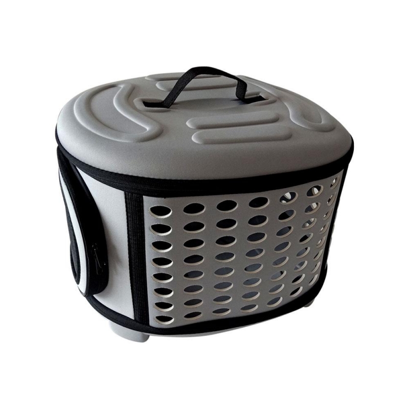 Τσάντα μεταφοράς κατοικιδίων με τρύπες γκρι Υ32×43×38εκ.