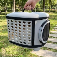 Τσάντα μεταφοράς κατοικιδίων με τρύπες γκρι Υ32×43×38εκ.