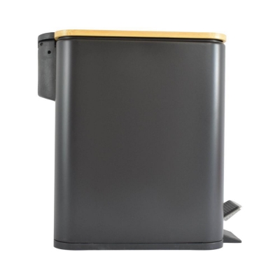 Κάδος απορριμμάτων με απαλό κλείσιμο μαύρος 6l, Y14,5x28x28εκ. Κάδος απορριμμάτων με απαλό κλείσιμο μαύρος 6l, Y14,5x28x28εκ.