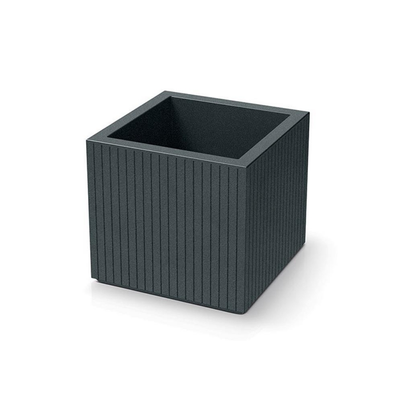 Γλάστρα - κασπώ Coro τετράγωνη γραφίτης Y36x40x40εκ.