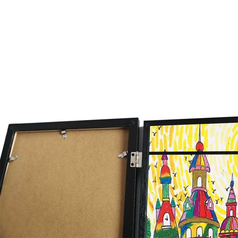 Κορνίζα για παιδικές ζωγραφιές Α4 με χώρο αποθήκευσης, μαύρη Υ30×21εκ.