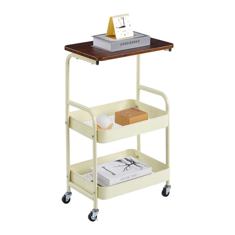 Τρόλεϊ- καλάθι Υ77x43x30εκ. μεταλλικό με ξύλινη επιφάνεια κίτρινο Τρόλεϊ- καλάθι Υ77x43x30εκ. μεταλλικό με ξύλινη επιφάνεια κίτρινο