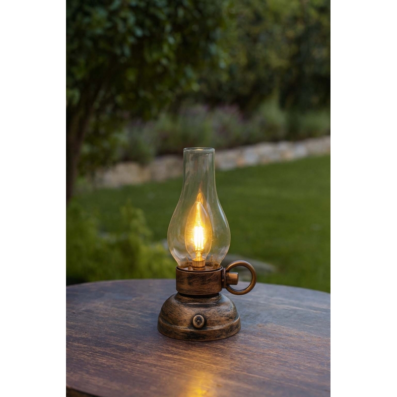 Φανάρι μεταλλικό με LED και dimmer χρυσό αντικέ 10,5×13,5×20,5εκ. Φανάρι μεταλλικό με LED και dimmer χρυσό αντικέ 10,5×13,5×20,5εκ.