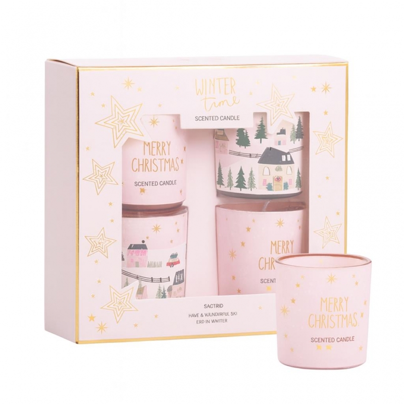 Αρωματικό κερί σετ 4 γυάλινα Ski trip 4,5×5,2εκ. Αρωματικό κερί σετ 4 γυάλινα Ski trip 4,5×5,2εκ.