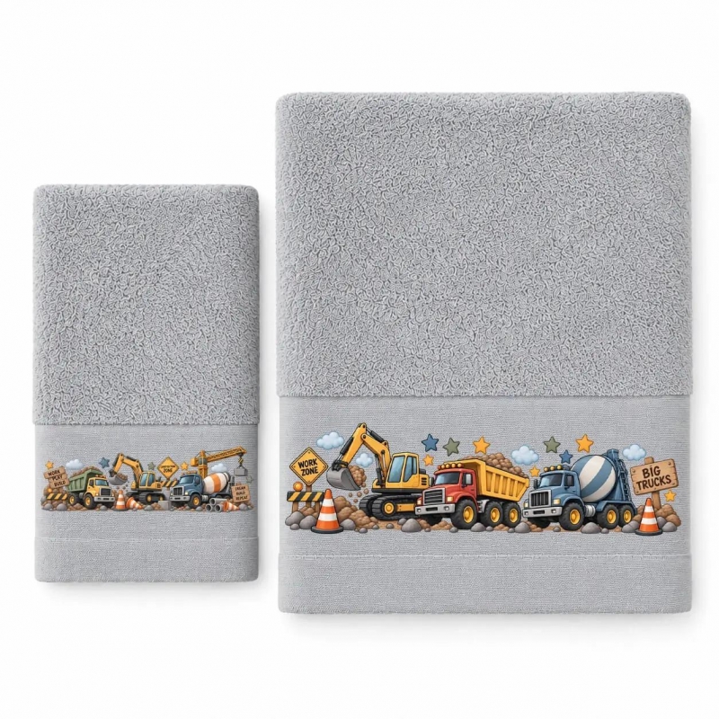 Σετ παιδικές πετσέτες Trucks II 100% βαμβάκι πεννιε 500gsm Σετ παιδικές πετσέτες Trucks II 100% βαμβάκι πεννιε 500gsm