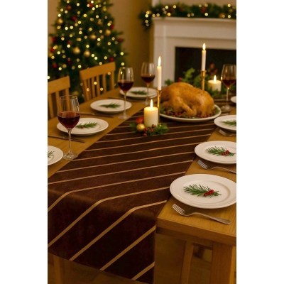 Διακοσμητικό ύφασμα ρολό Champagne Waves 150x28εκ. καφέ