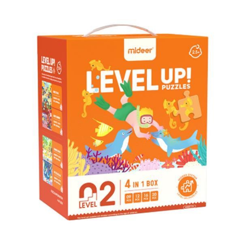 Mideer παζλ 4 σε 1 - Level Up 2 "Living Scenes" 9,12,16 - 20τμχ