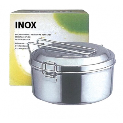 Φαγητοδοχείο inox-2 θέσεις - διάμετρο 14εκ.