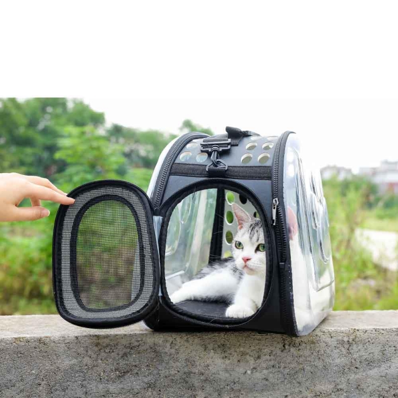 Τσάντα μεταφοράς κατοικιδίου PET διαφανής γκρι Υ28.5×42×32εκ.